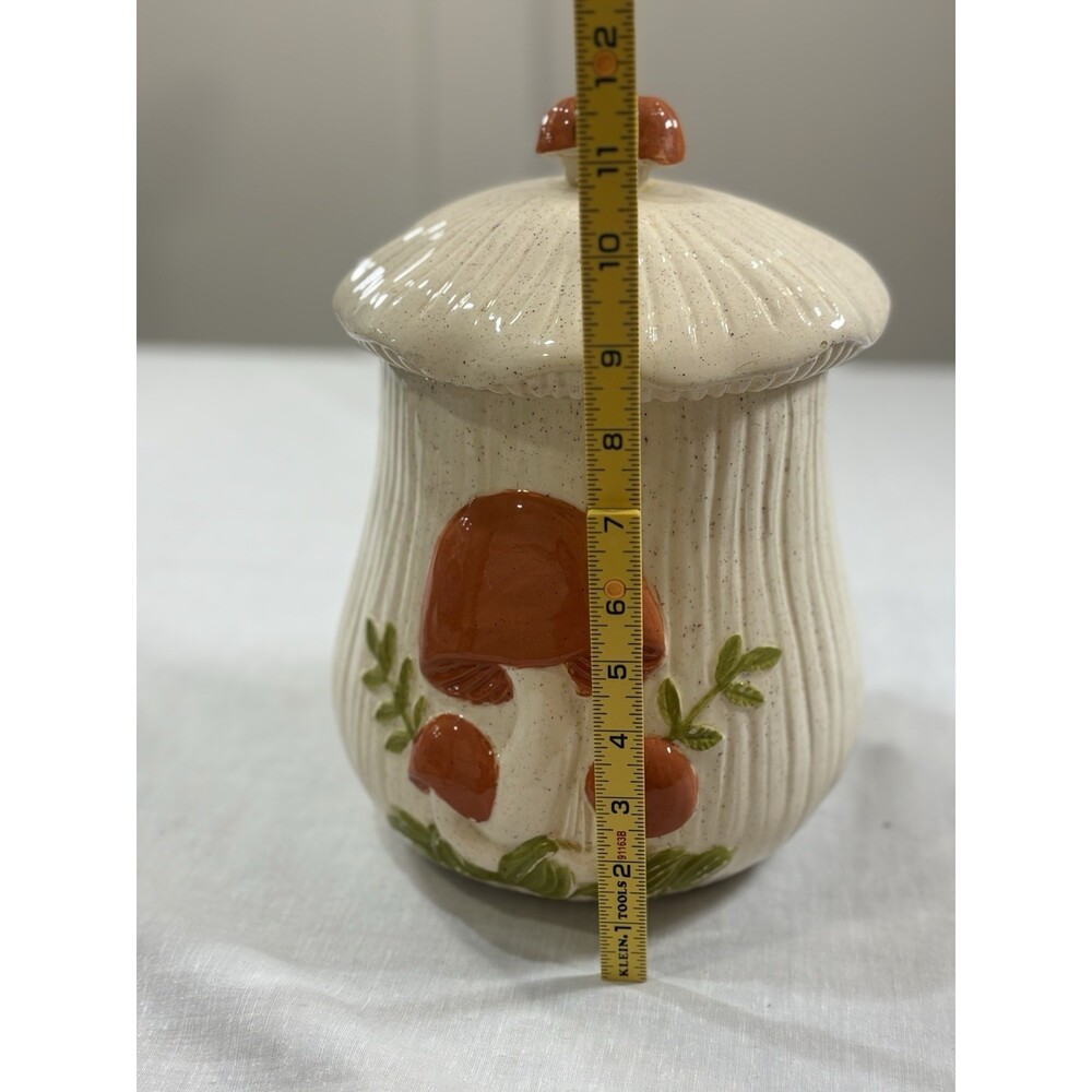 Vtg Arnel's Ceramic Mushroom Lidded Kitchen Jar / Canister -11”Including Lid - Picture 4 of 14